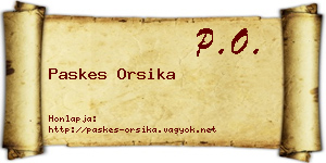 Paskes Orsika névjegykártya